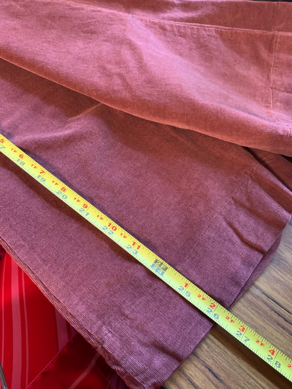 Anthropologie Marrakech Rust Corduroy Wide Leg Flare Pants High Waisted Boho 70s - Picture 9 of 9